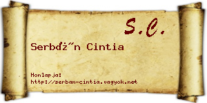 Serbán Cintia névjegykártya